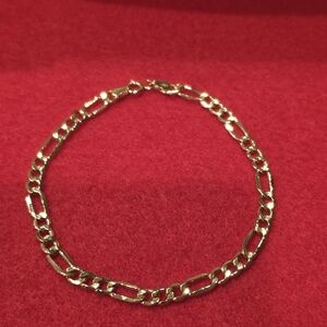 18K Real Gold Figaro Bracelet.